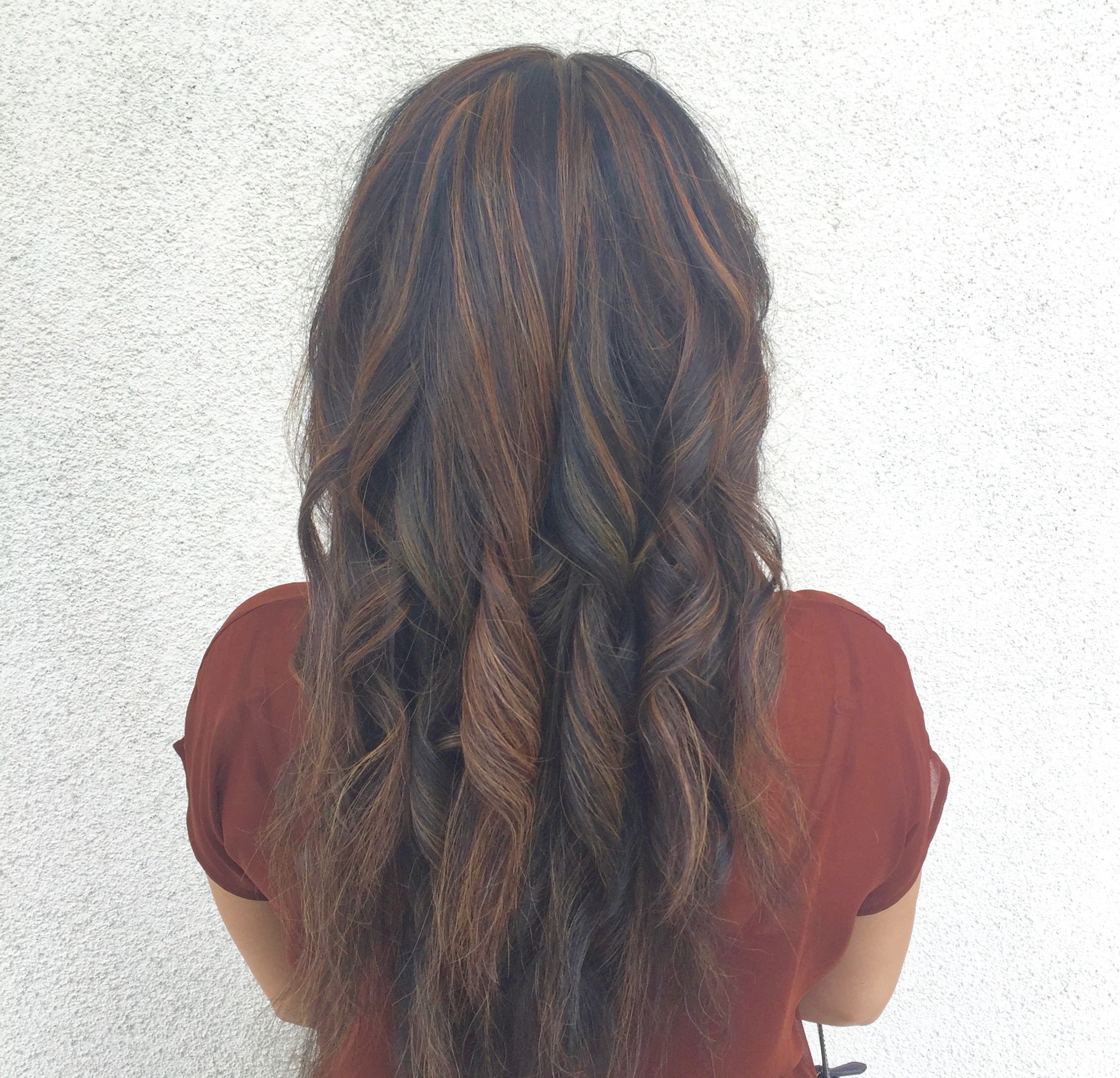 Copper Balayage Hair Painting