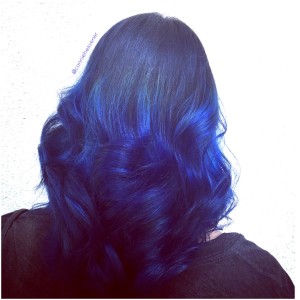 Blue ombre balayage highlight