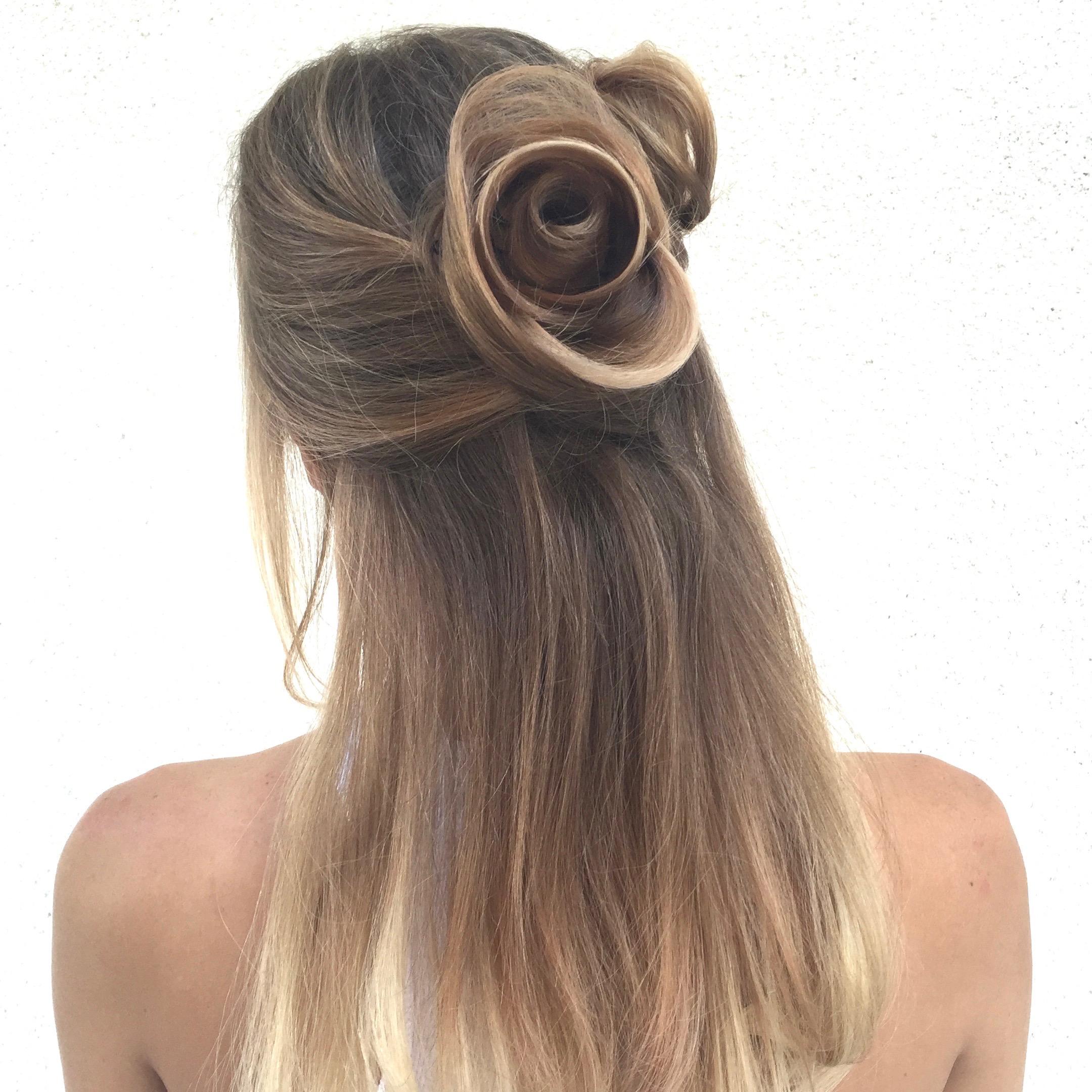 Rose Bud Bun updo balayage